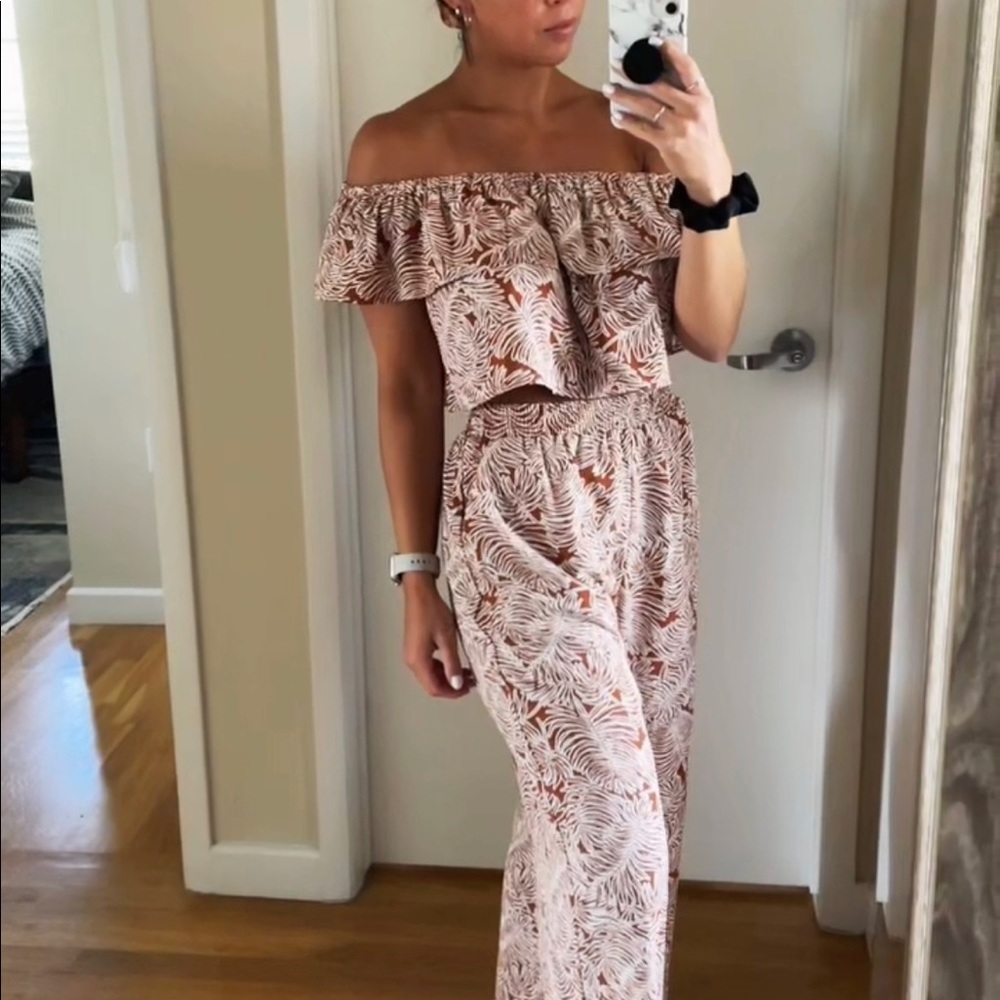 Off the Shoulder Crop & Pants Set